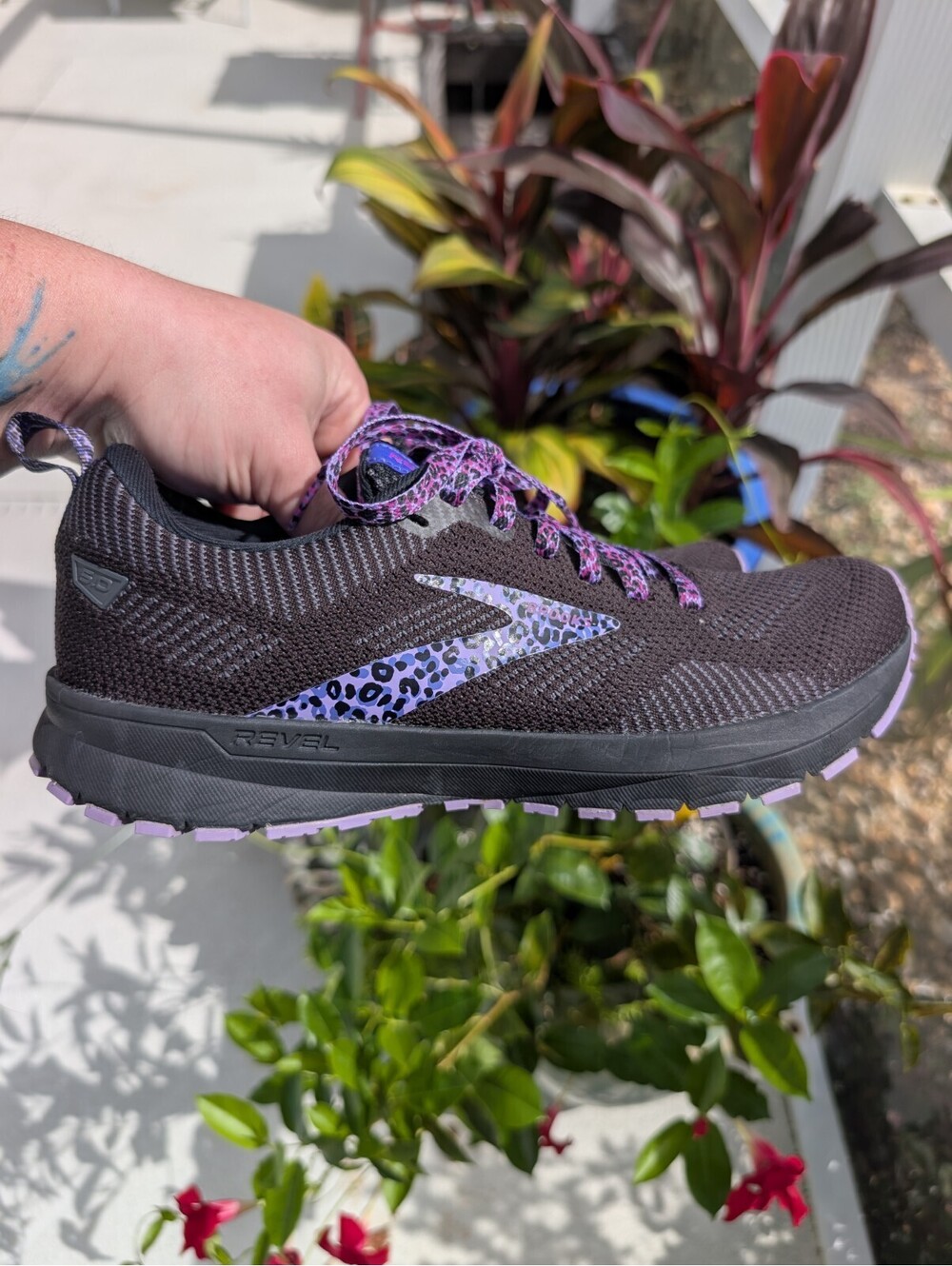 Brooks Revel 5 Running Shoes Women’s Size 10 Purple Leopard Cheetah Sneakers